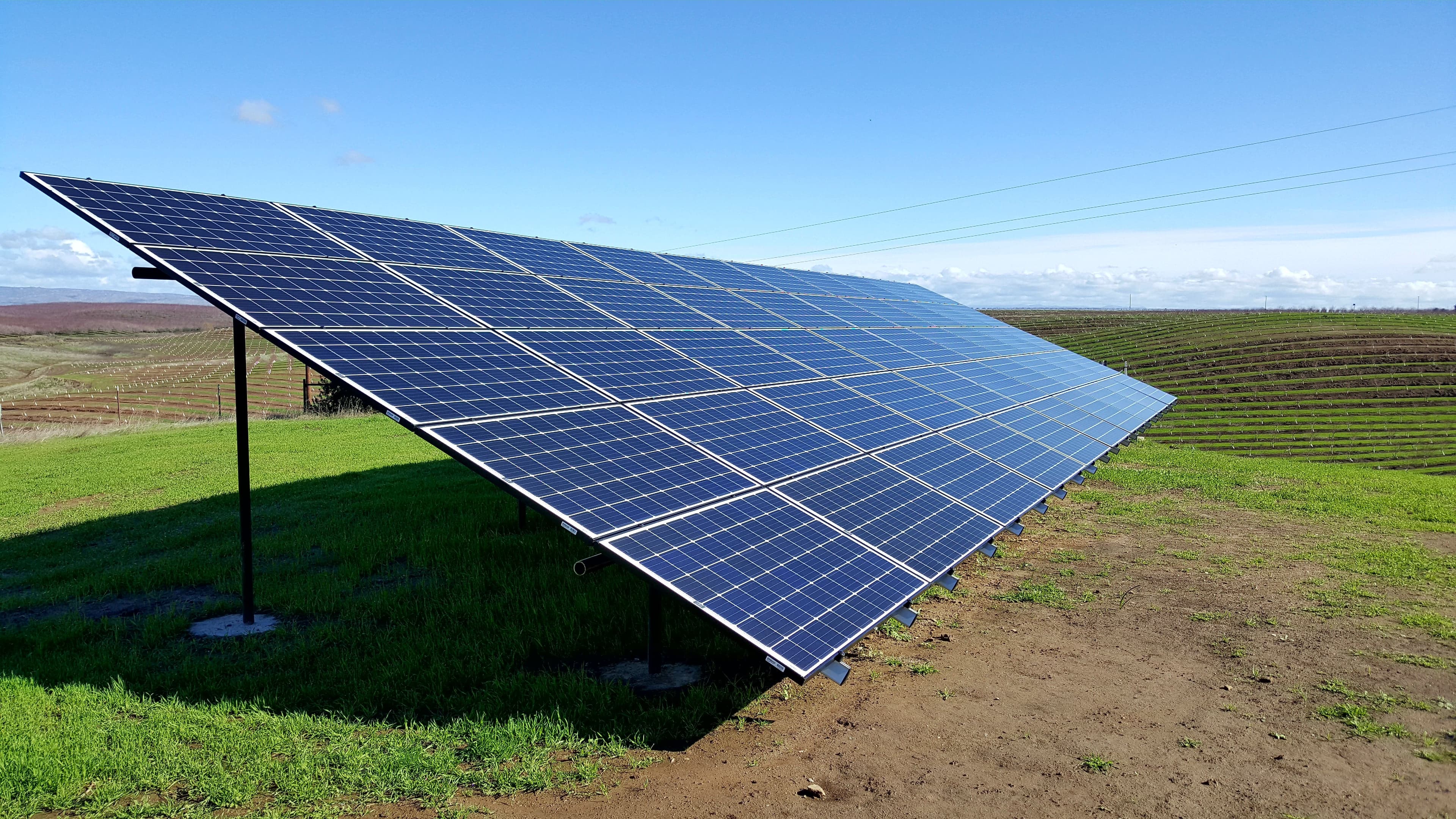 Solar installation on a home in California's Central Valley